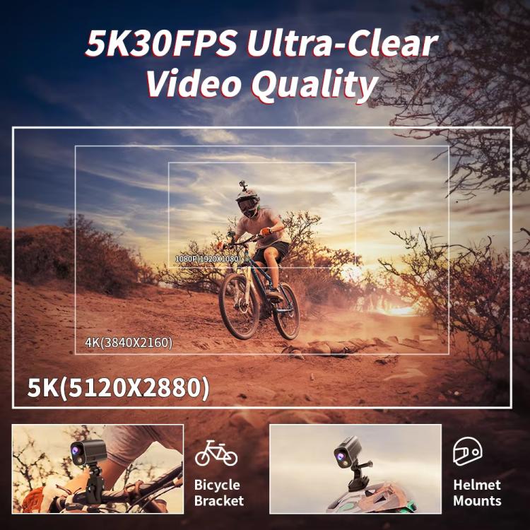 5K Action Camera WiFi Sport DV Riding Bicycle Drive Recorder With Led Light EIS Anti-shake 5K Action Camera WiFi Sport DV Riding Bicycle Drive Recorder With Led Light EIS Anti-shake